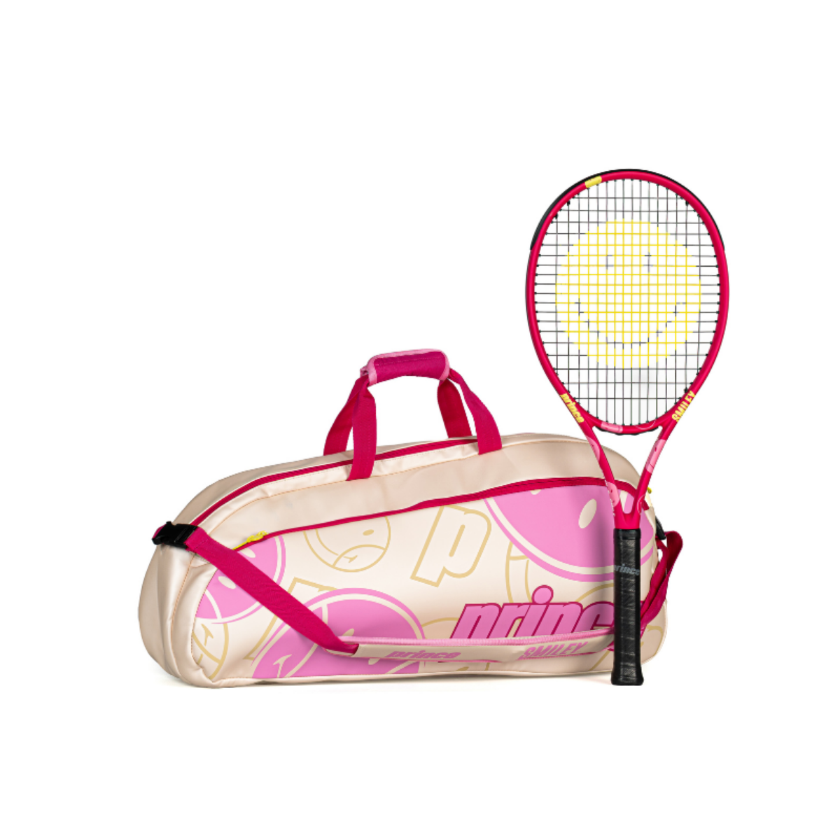 PRINCE X SMILEY TOUR 1 COMP TENNIS BAG - PINK EDITION