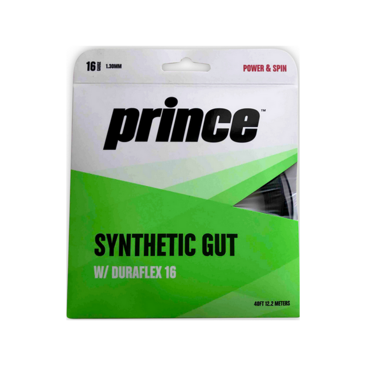 CORDAGE PRINCE SYNTHETIC GUT DURAFLEX NOIR (GA 16) - GARNITURE