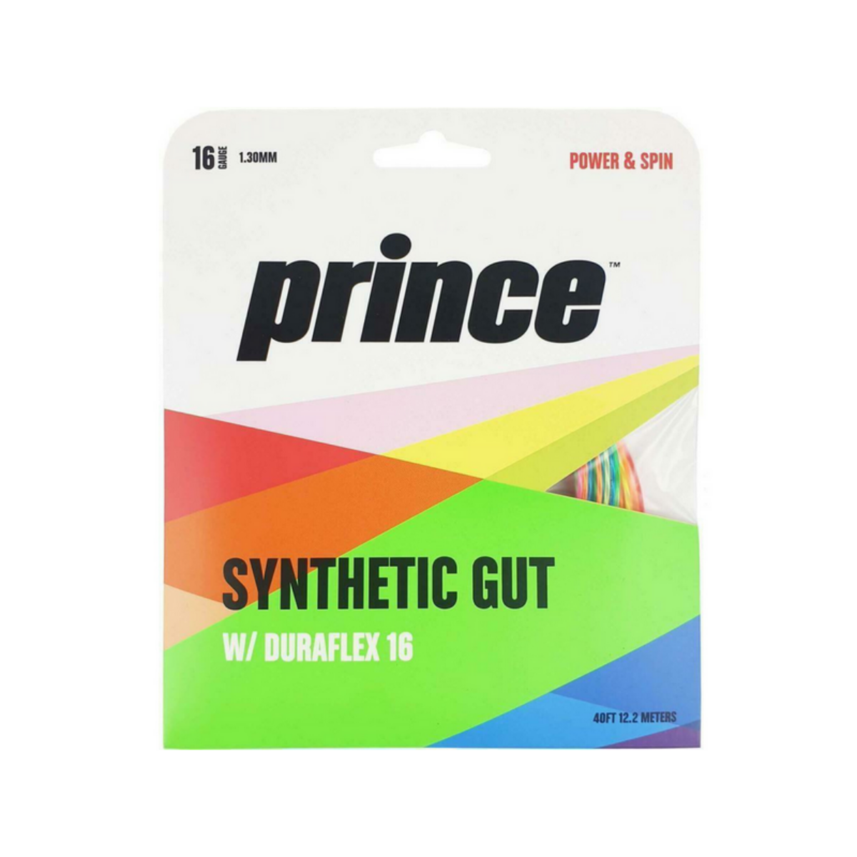 CORDAGE PRINCE SYNTHETIC GUT DURAFLEX LTD RAINBOW (GA 16) - GARNITURE