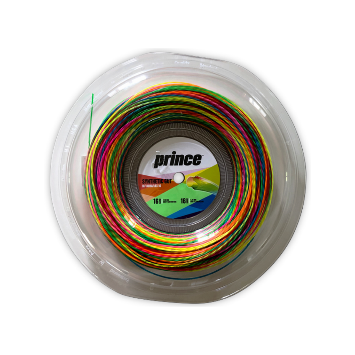 CORDAGE PRINCE SYNTHETIC GUT DURAFLEX LTD RAINBOW (GA 16) - BOBINE 200M