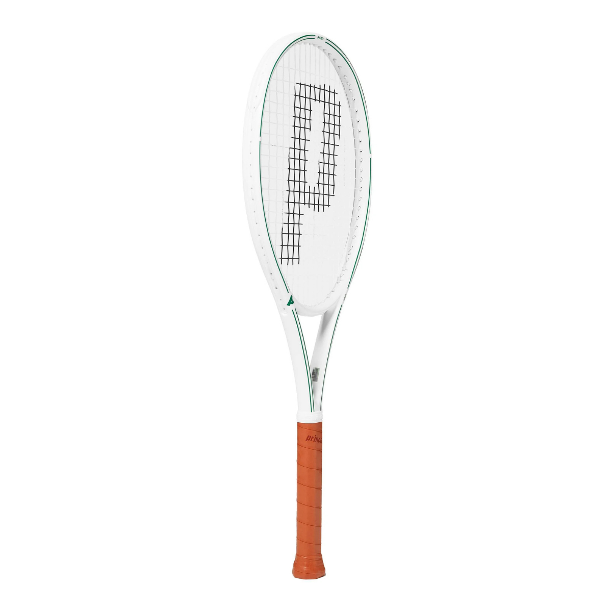 Profile view of the Prince Warrior White Edition 100 300 tennis racket