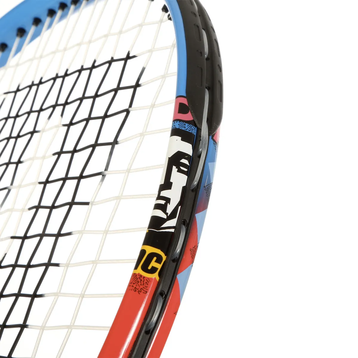 Profile view of the Prince Ace Face 26 Orange Blue tennis racket