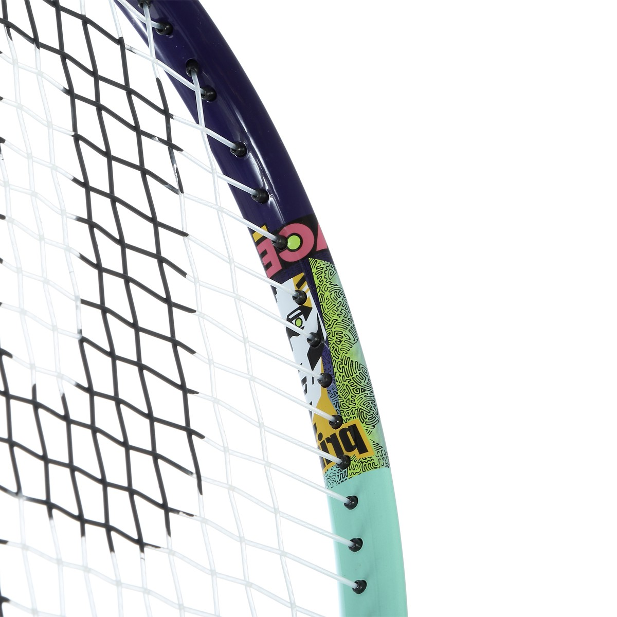 Profile view of the Prince Ace Face 26 Purple Blue tennis racket