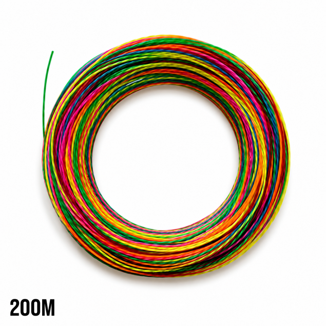 prince synthetic gut duraflex ltd rainbow (ga 16) - 200m reel