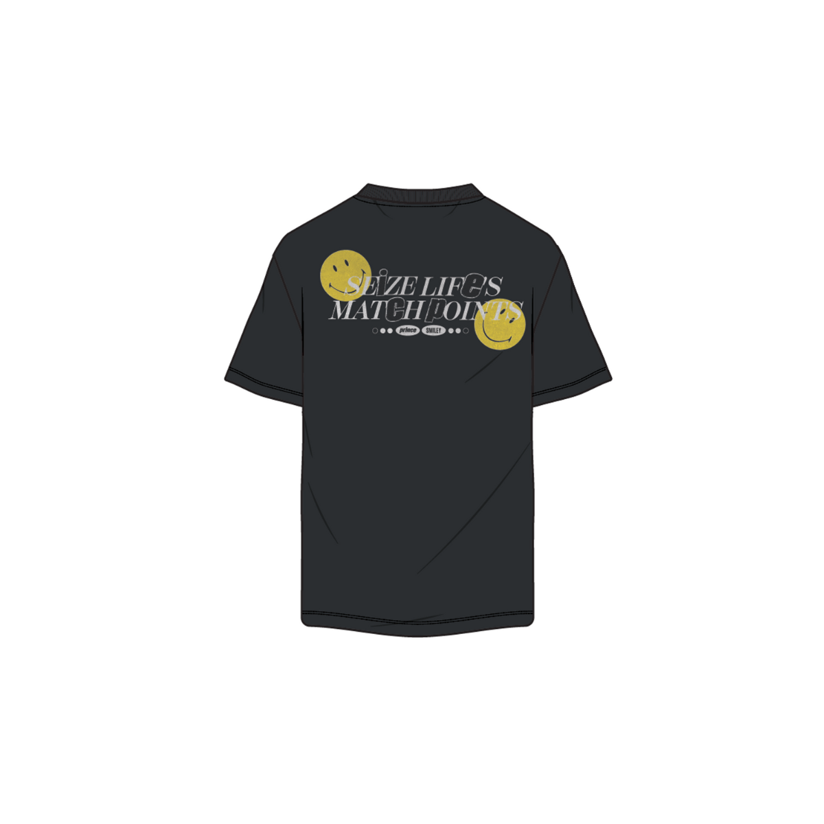 T-SHIRT PRINCE X SMILEY « MATCH POINT » NOIR
